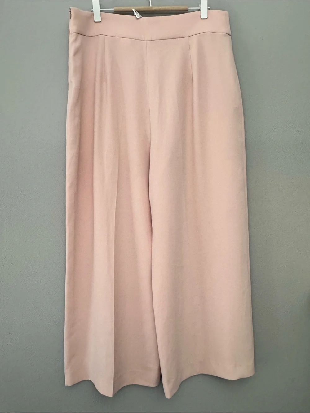 NWT Zara Pink High-Rise Wide Leg Pants XL - Quiet Luxury Candy Pink Trousers - Picture 3 of 9
